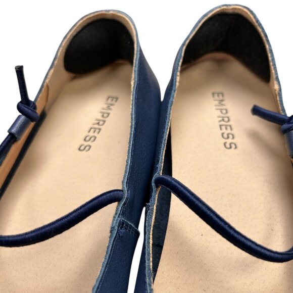 Empress Square Toe Flat US 9 EU 40 Navy Cushioned Ballet Office School Casual - Picture 4 of 8